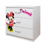 Comoda alba Minnie 3 sertare