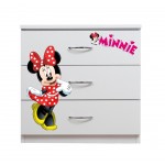 Comoda alba Minnie 3 sertare