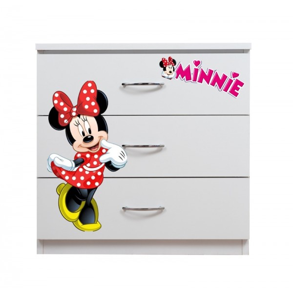 Comoda alba Minnie 3 sertare