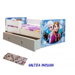 Pat junior Frozen cu sertar si saltea cadou