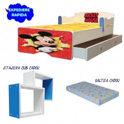 Pat copii Mickey cu saltea si sertar